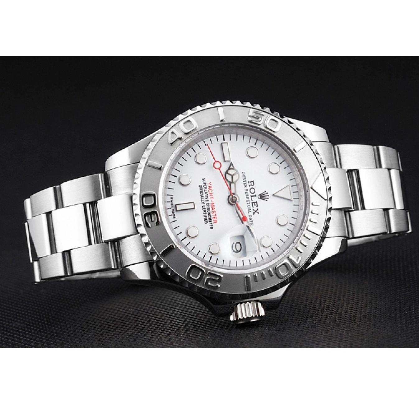 Good Copy Rolex Watches Yacht-Master Dial Bracelet And Case Steel Staniless Swiss Rolex White 0815